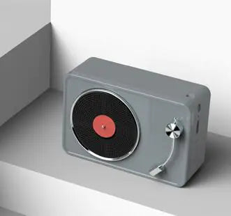 Vintage Bluetooth Record Player Mini Portable Speaker