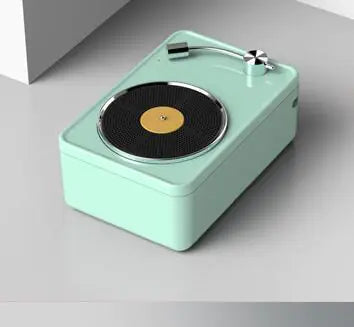 Vintage Bluetooth Record Player Mini Portable Speaker